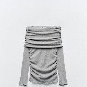 Ruched semi sheer top